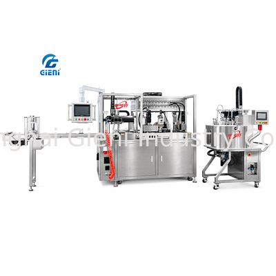 GLU-900 Servogesteuerte Lippenstiftfüllmaschine Mitsubishi SPS 900 Stück/h Automatische Produktionslinie
