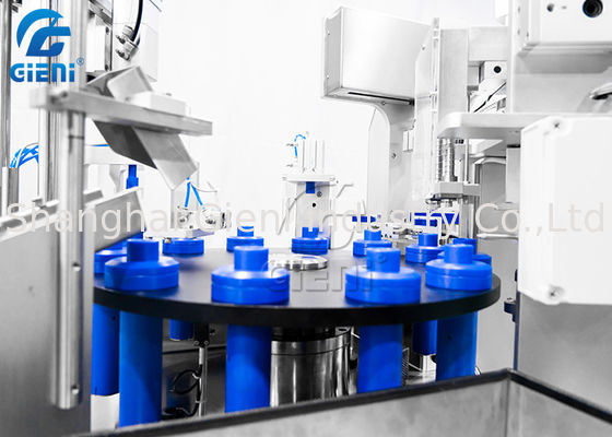 Halb automatische Drehfüllung und mit einer Kappe bedeckende Maschine für Wimperntusche oder Lipgloss