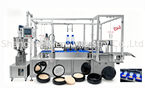 Halbautomatische Vier-Düsen-Servofüllmaschine für die Produktion von NBR-Schwamm mit hoher Dichte und koreanischer BB-Creme